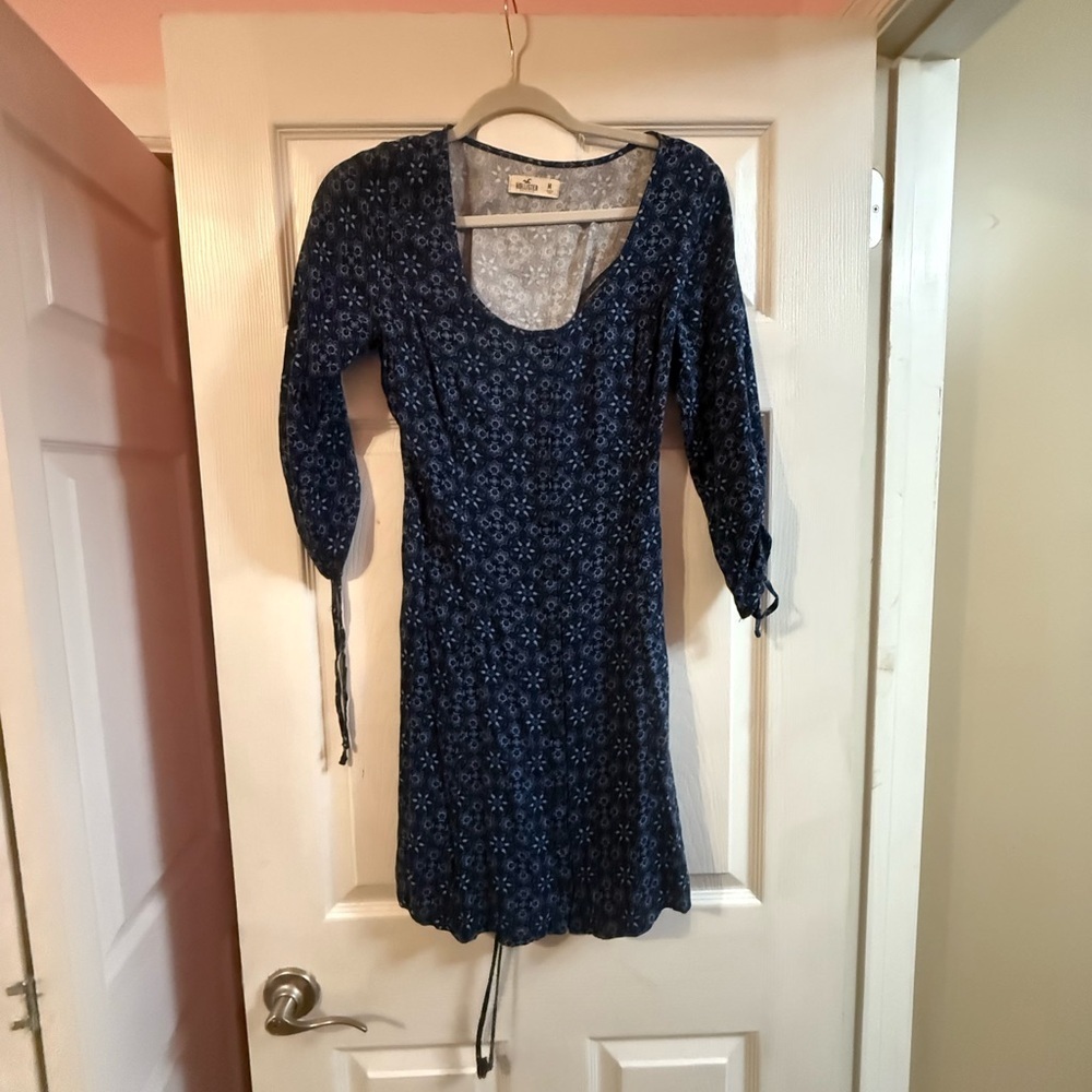 Hollister Navy Floral Long Sleeve Dress